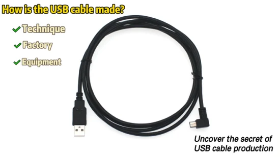 Costom HD USB 2.0 A オス - Mini USB B メス 90 度 USB ケーブル、高速充電とデータ転送用