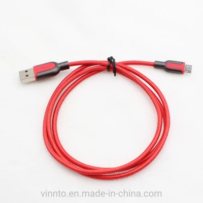工場出荷時の価格のカラフルな編組マイクロ USB ケーブル USB 2.0 データ ケーブル